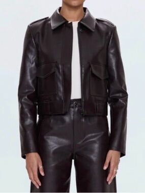 ❄️ NWT Pistola Bex Faux Leather Jacket French Roast Sz L